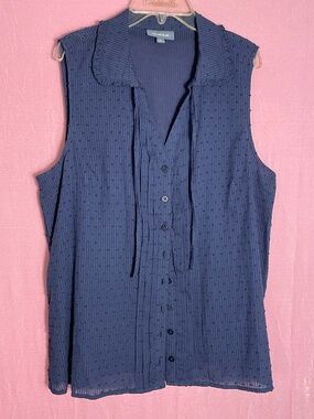 ModCloth Wm's sz L navy blue summer blouse